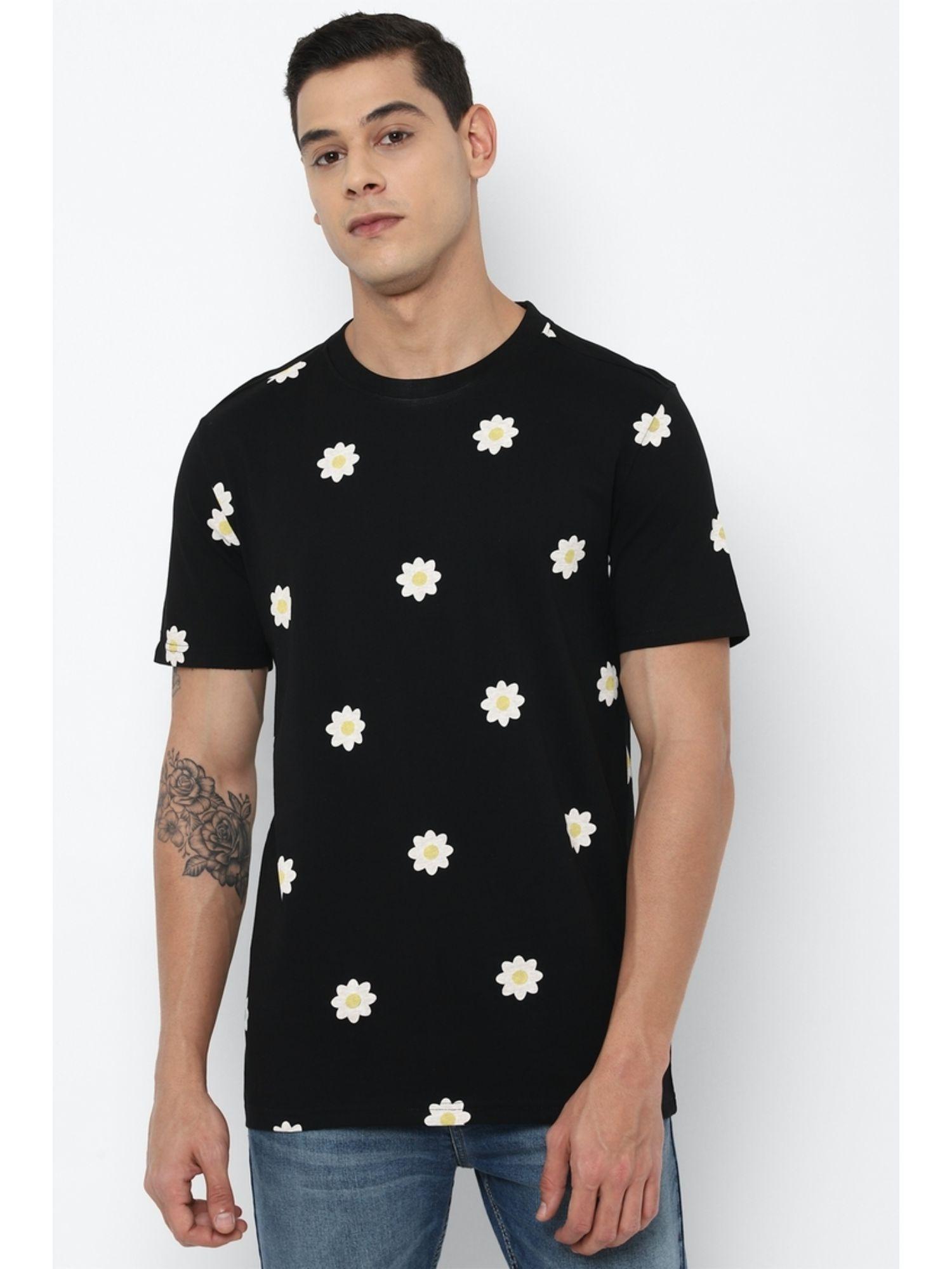 black floral t-shirt