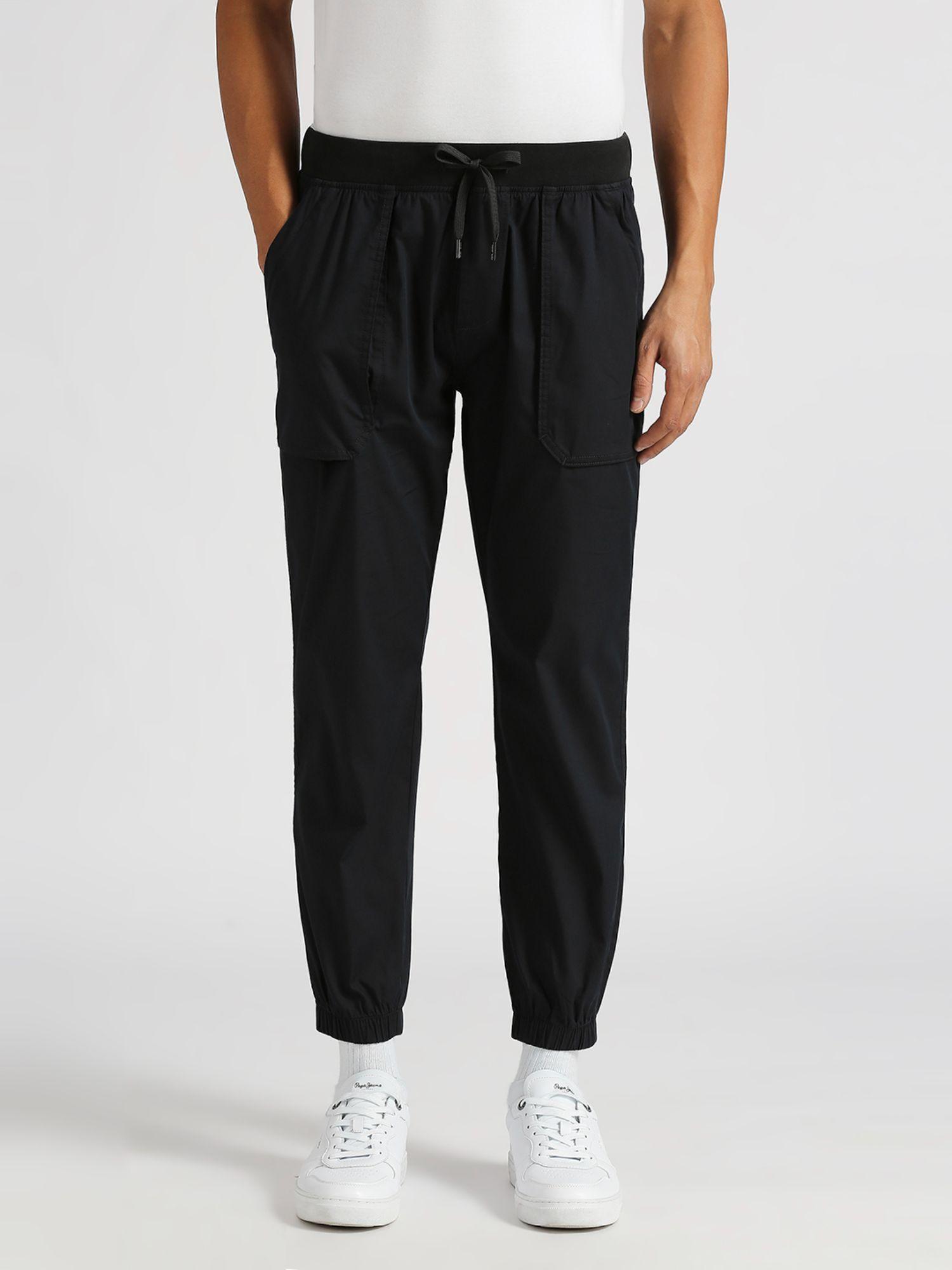 black ford stretch solid joggers