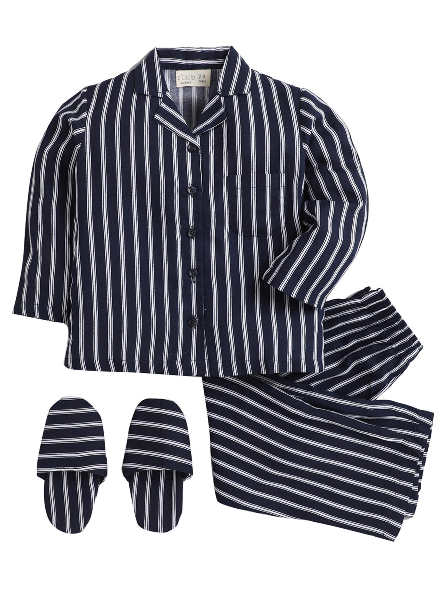black-full-sleeves-stripes-top-and-pyjama-set-with-slippers-(set-of-3)