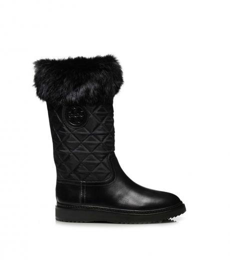 black fur joey boots