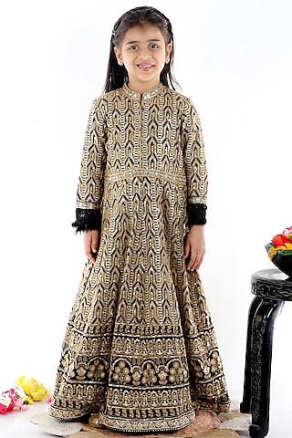 black georgette gown for girls