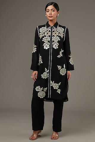 black georgette tunic set
