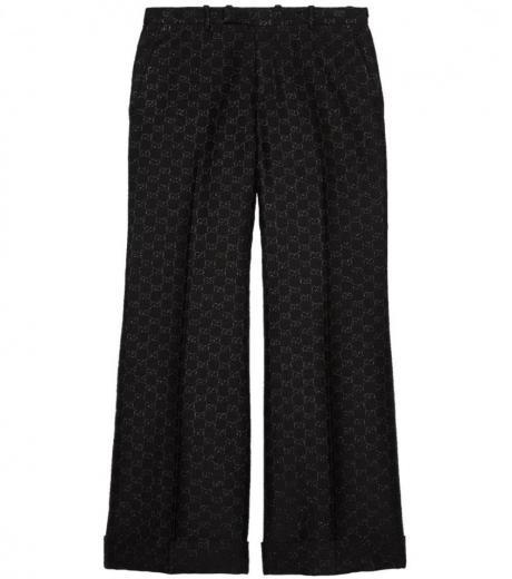 black gg wool trousers
