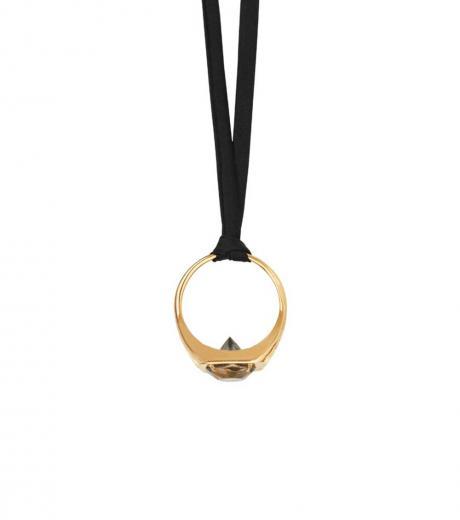 black gold ring necklace