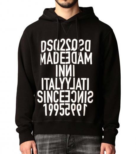 black graphic logo hoodie