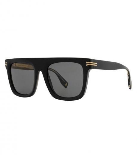 black grey browline sunglasses