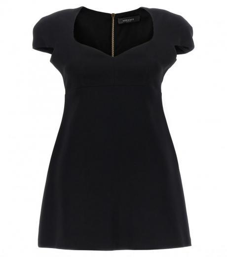 black heart-shaped neckline dress