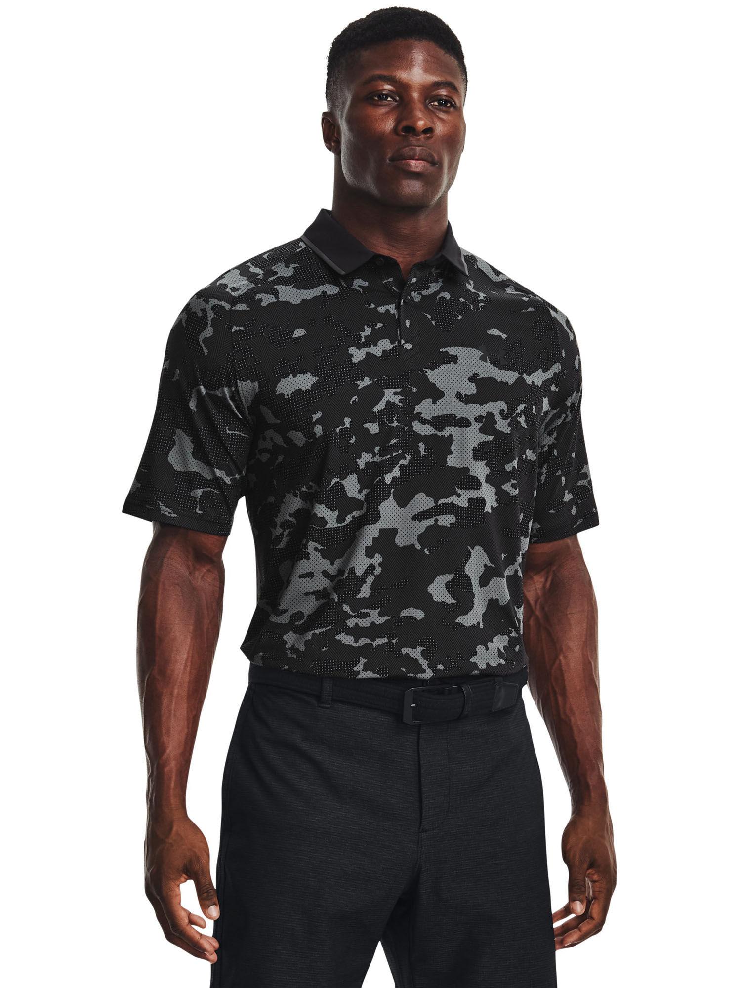black iso chill charged camo polo t-shirt