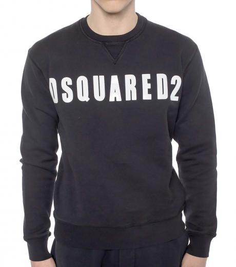 black large logo print sweatshirt