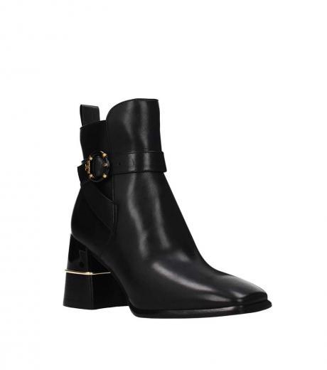 black leather ankle boot