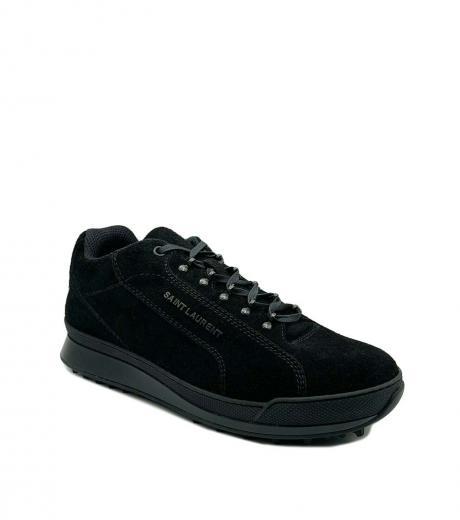 black leather jump sneakers