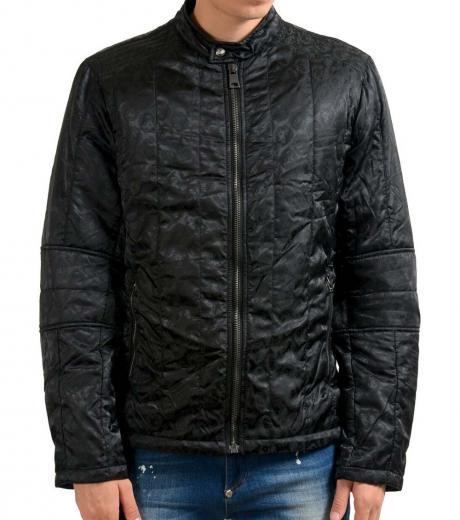black lightly insulated full zip jacket