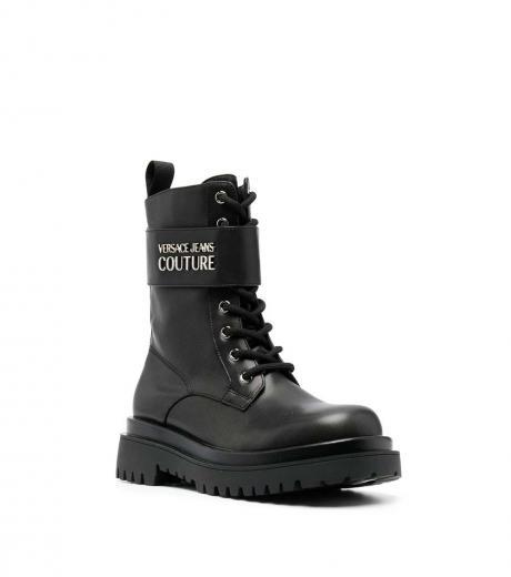 black logo ankle boots