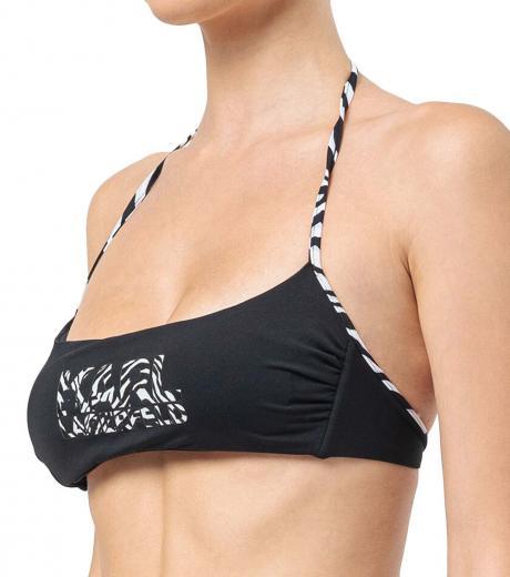 black logo bikini top