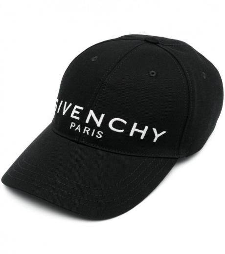 black logo curved baseball cap