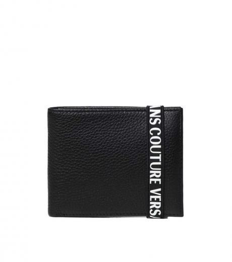 black logo elastic band wallet