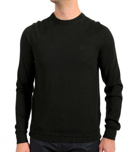black logo embroidered sweater
