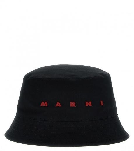 black logo embroidery bucket hat