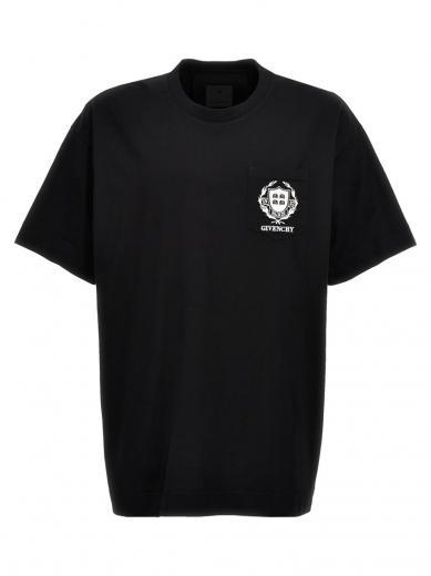 black logo embroidery t-shirt