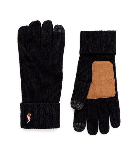 black logo gloves