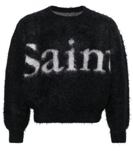 black logo knitted sweater