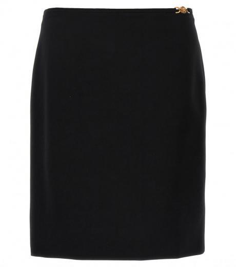 black logo midi skirt