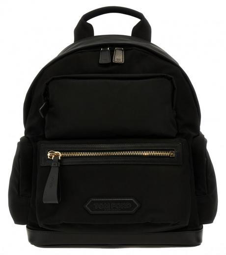 black logo nylon backpack