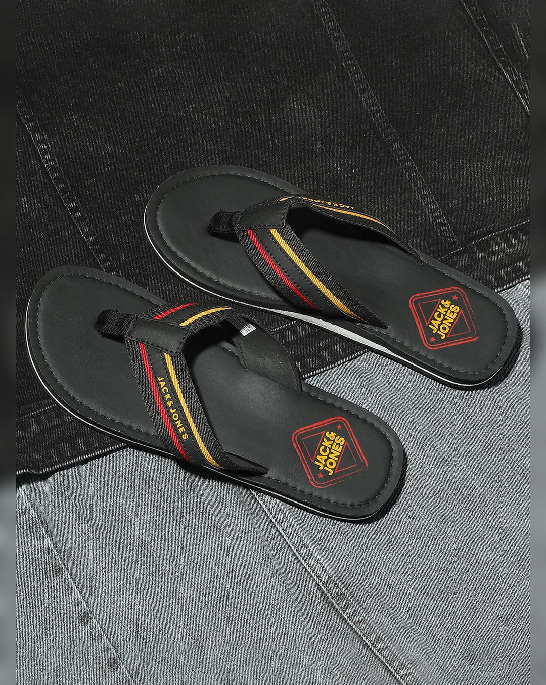 black-logo-print-flip-flops