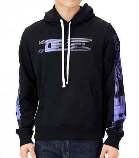 black logo print hoodie