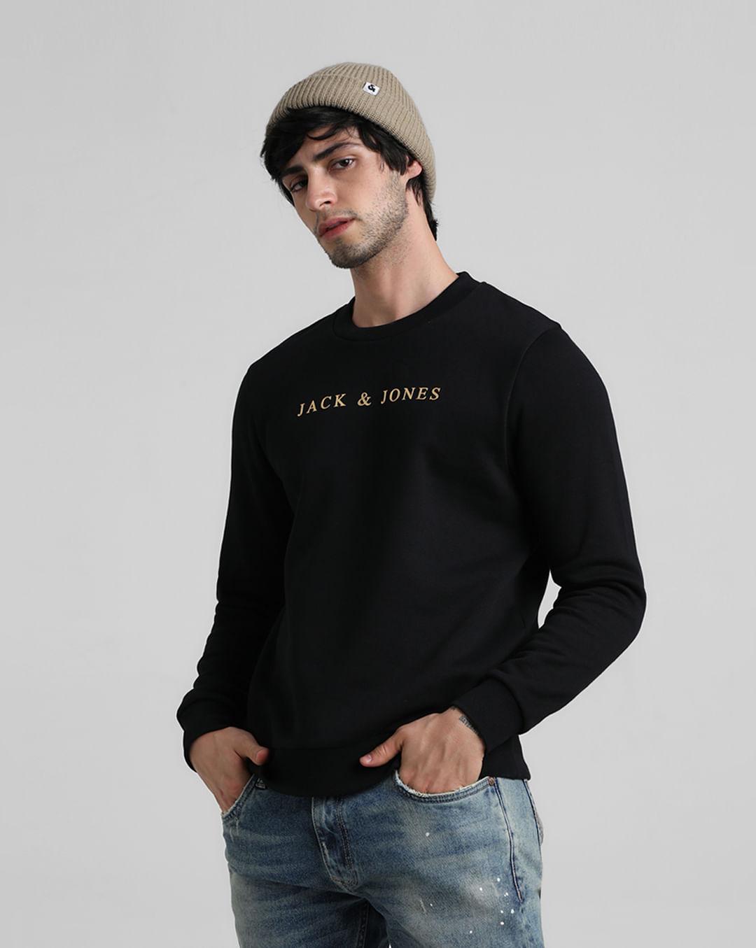 black logo print sweatshirt