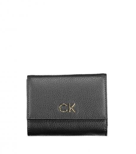 black logo tri-fold wallet