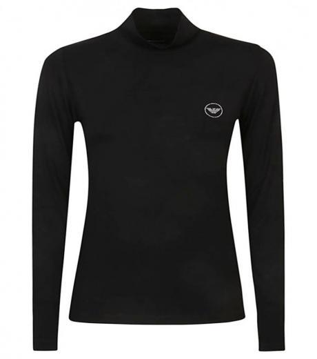 black logo turtle-neck sweater