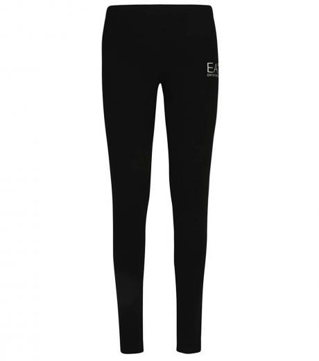 black logo-print cotton leggings