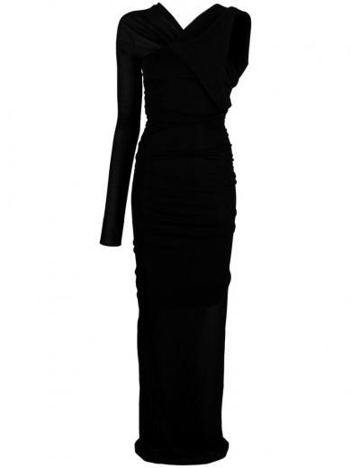black long one-shoulder dress