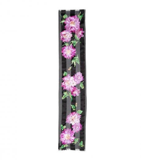 black marie striped floral scarf