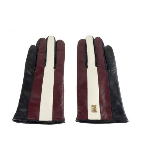 black maroon logo gloves