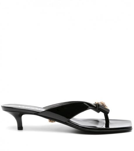 black medusa patent leather heels