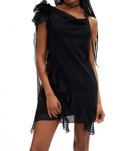 black mini tulle dress