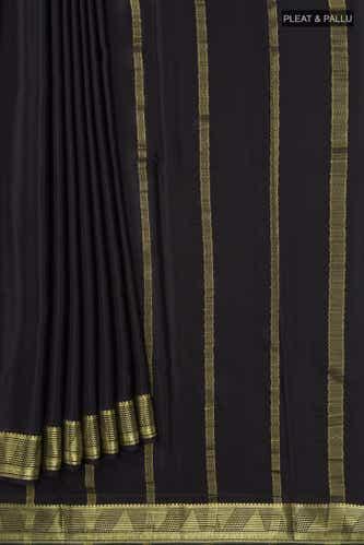 black mysore crepe saree