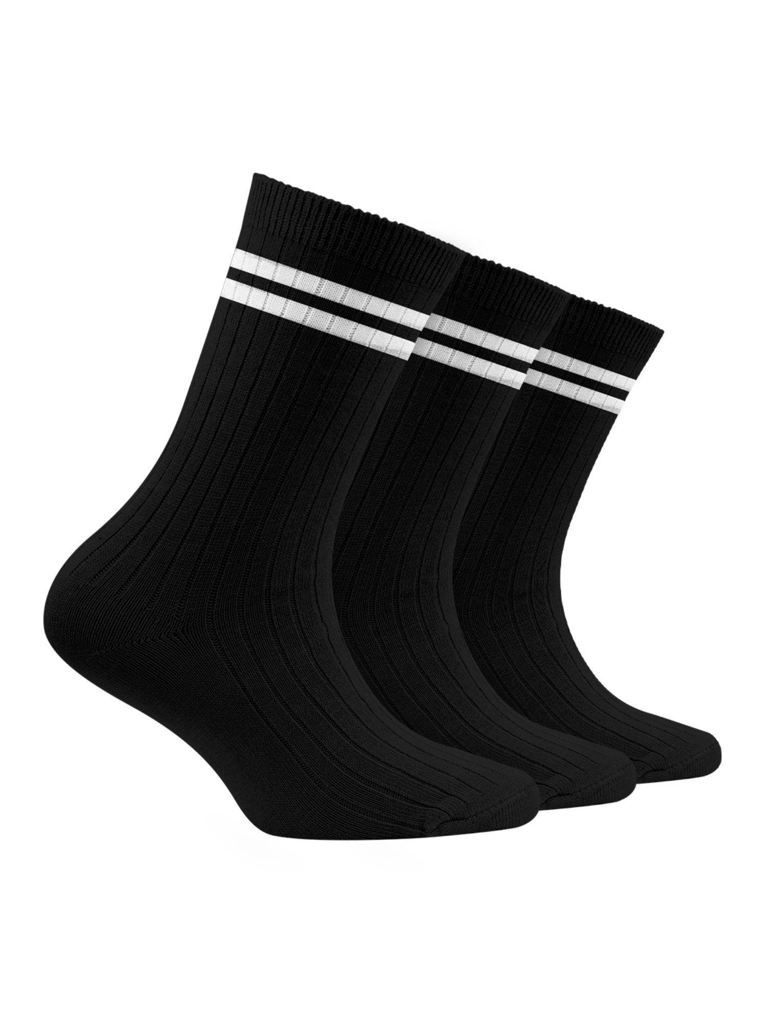 black oduor free organic cotton bamboo kids ribbed socks-pack of 3