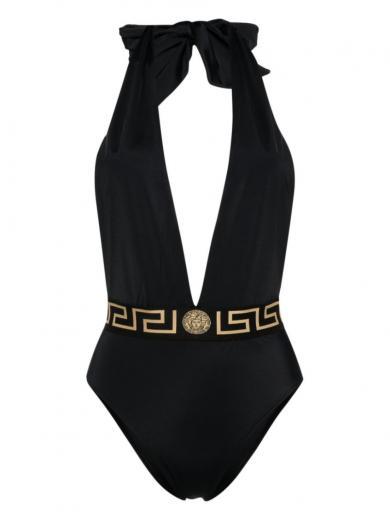 black one-piece swimsuit