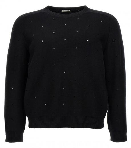 black openwork sweater
