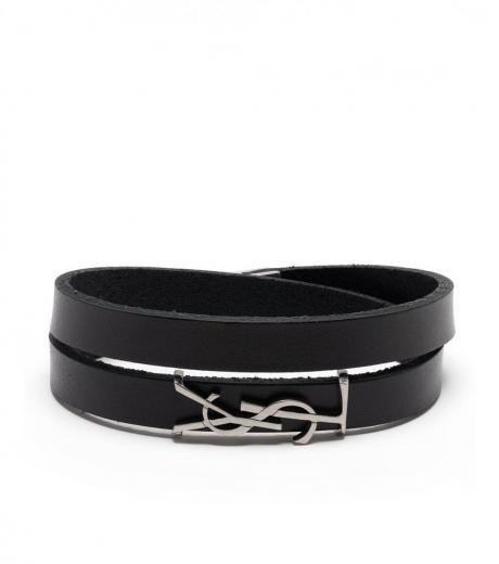 black opyum leather double-loop bracelet