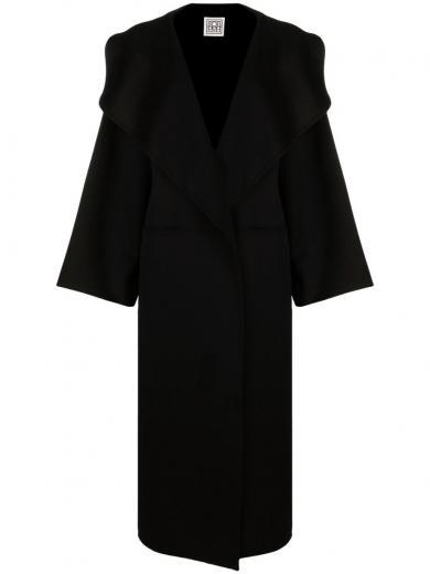 black oversized cashmere coat