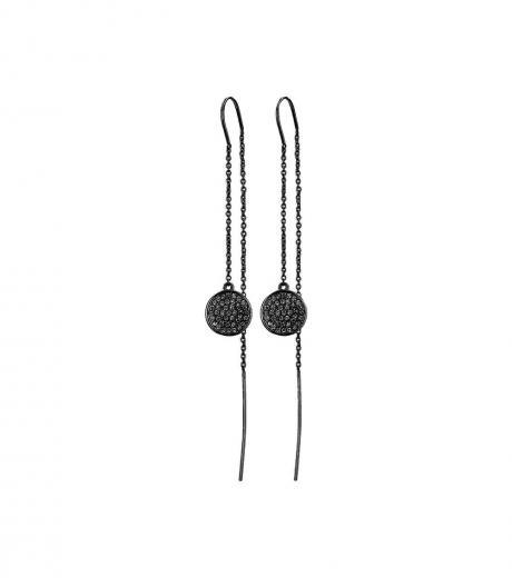 black pave threader earrings
