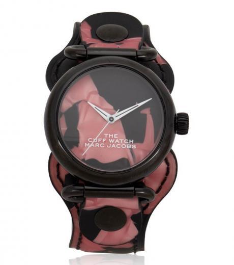 black pink cuff classic watch
