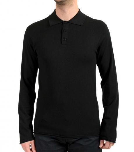 black polo style sweater