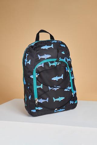 black print casual nylon boys backpack