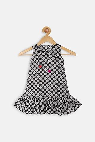 black printed a-line dress for girls