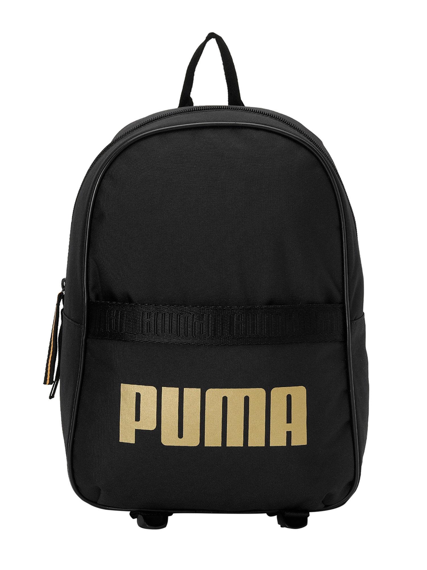 black printed backpack